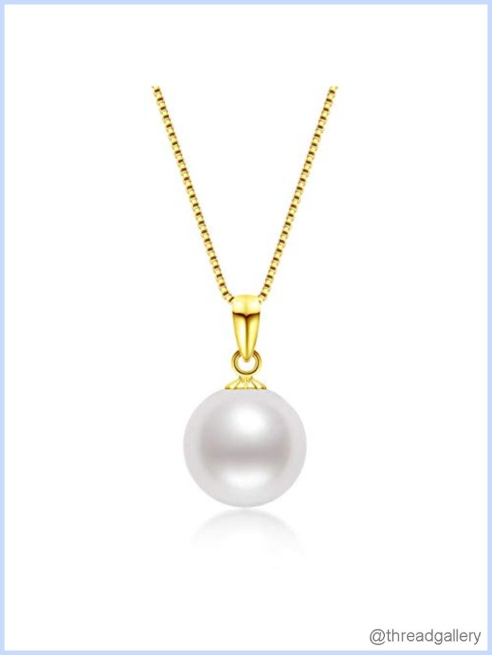 18K Gold Freshwater Pearl Pendant Necklace Sterling Silver Chain